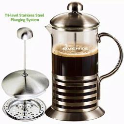 Ovente 8-Cup Stainless Steel French Press Coffee and Tea Maker, Nickel Brushed thumbnail 1