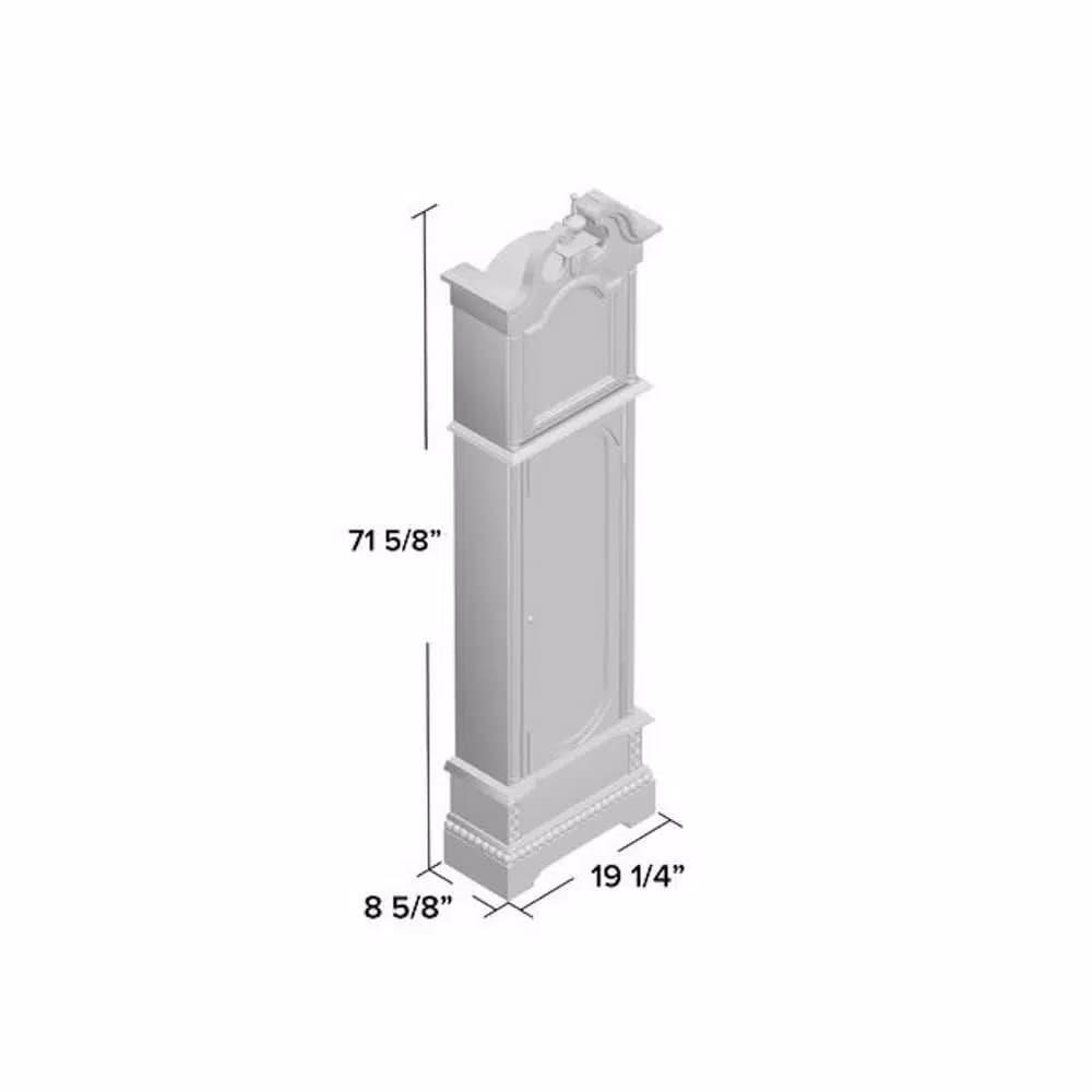 Unbranded 72 in. Traditional Cherry Wood Floor Standing Grandfather Clock with Westminster Chime