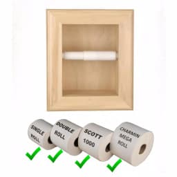 Unbranded Newton Solid Pine Recessed Toilet Paper Holder - Unfinished Niche Frame thumbnail 3