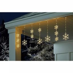 Home Accents Holiday 64 in. Snowflake Icicle Lights, 150 Warm White Micro Dot LED thumbnail 2