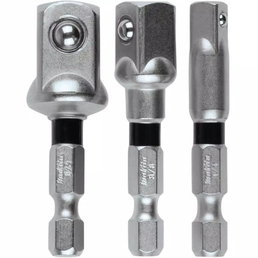 Makita ImpactXPS Square Socket Adapter Set, 3-Piece, Hex Shank