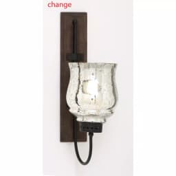 LITTON LANE 21 in. New Traditional Silver Flared Top Hurricane Candle Sconce with Walnut Frame thumbnail 2