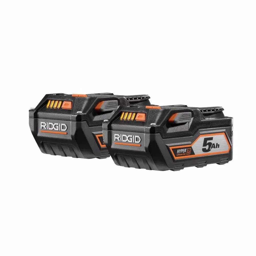 RIDGID 18V 5.0 Ah Lithium-Ion Battery Pack, 2-Pack