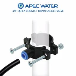 APEC Water Systems 3/8 in. Quick-Connect Drain Saddle Clamp for RO Systems, Fits 1-1/4 in. to 1-1/2 in. Drain Pipes thumbnail 2