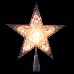 Northlight 9 in. Silver and Clear Crystal 5-Point Star Christmas Tree Topper, Prelit thumbnail 1