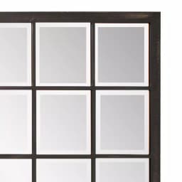 Unbranded Oil Rubbed Bronze Beveled Glass Windowpane Style Accent Mirror, 34 in. x 38 in. thumbnail 4
