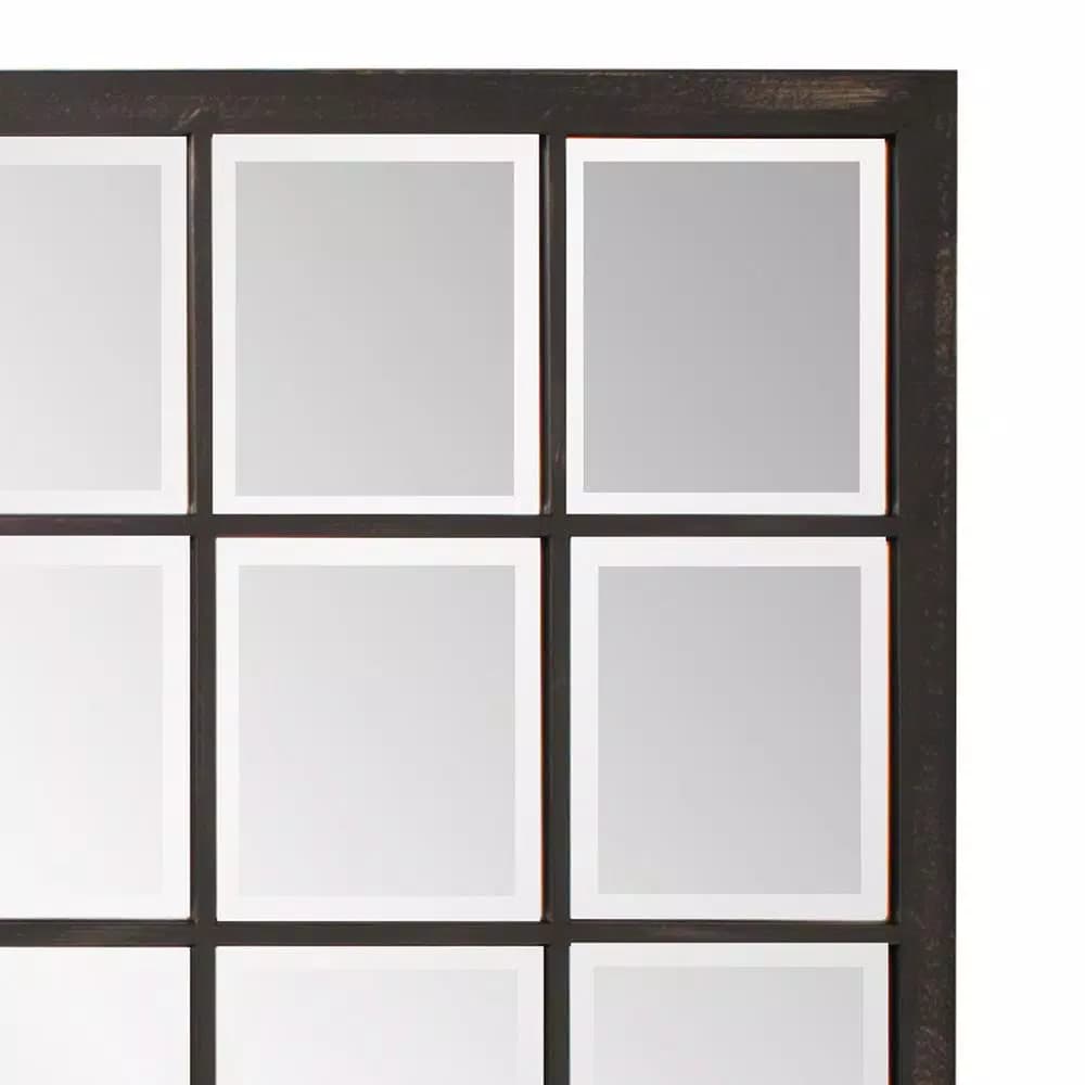 Unbranded Oil Rubbed Bronze Beveled Glass Windowpane Style Accent Mirror, 34 in. x 38 in.