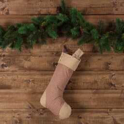 VHC Brands 20 in. Clement Red Black and Tan Plaid Christmas Stocking with Natural Jute Burlap thumbnail 3
