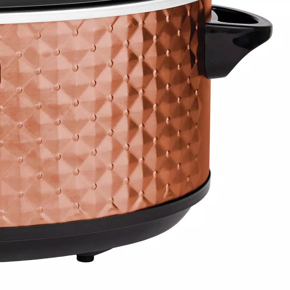 Brentwood Appliances 7 Qt. Copper Slow Cooker with Removable Ceramic Pot and Tempered Glass Lid
