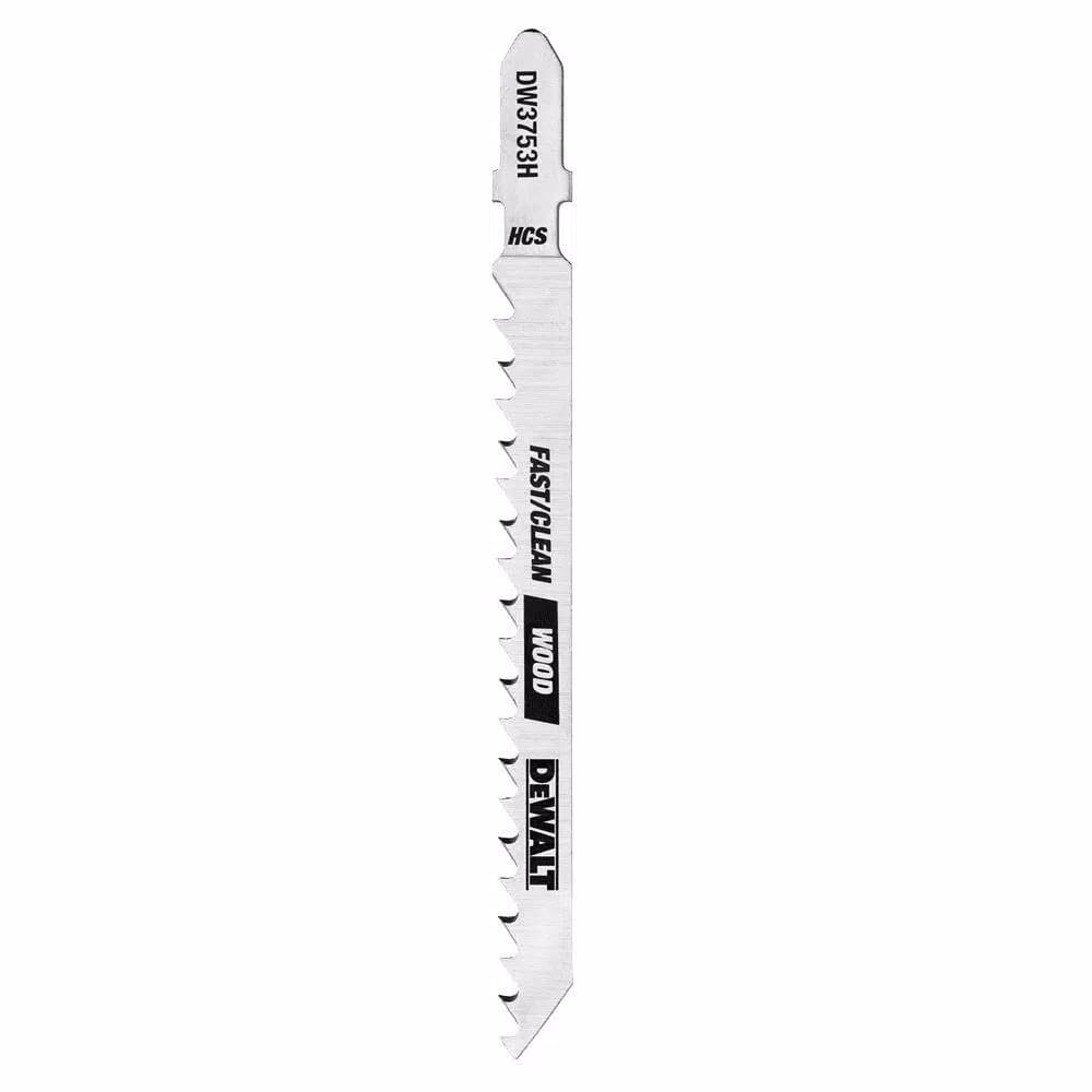 DEWALT 4 in. 6 TPI Wood Cutting Jig Saw Blades, T-Shank, 5-Pack