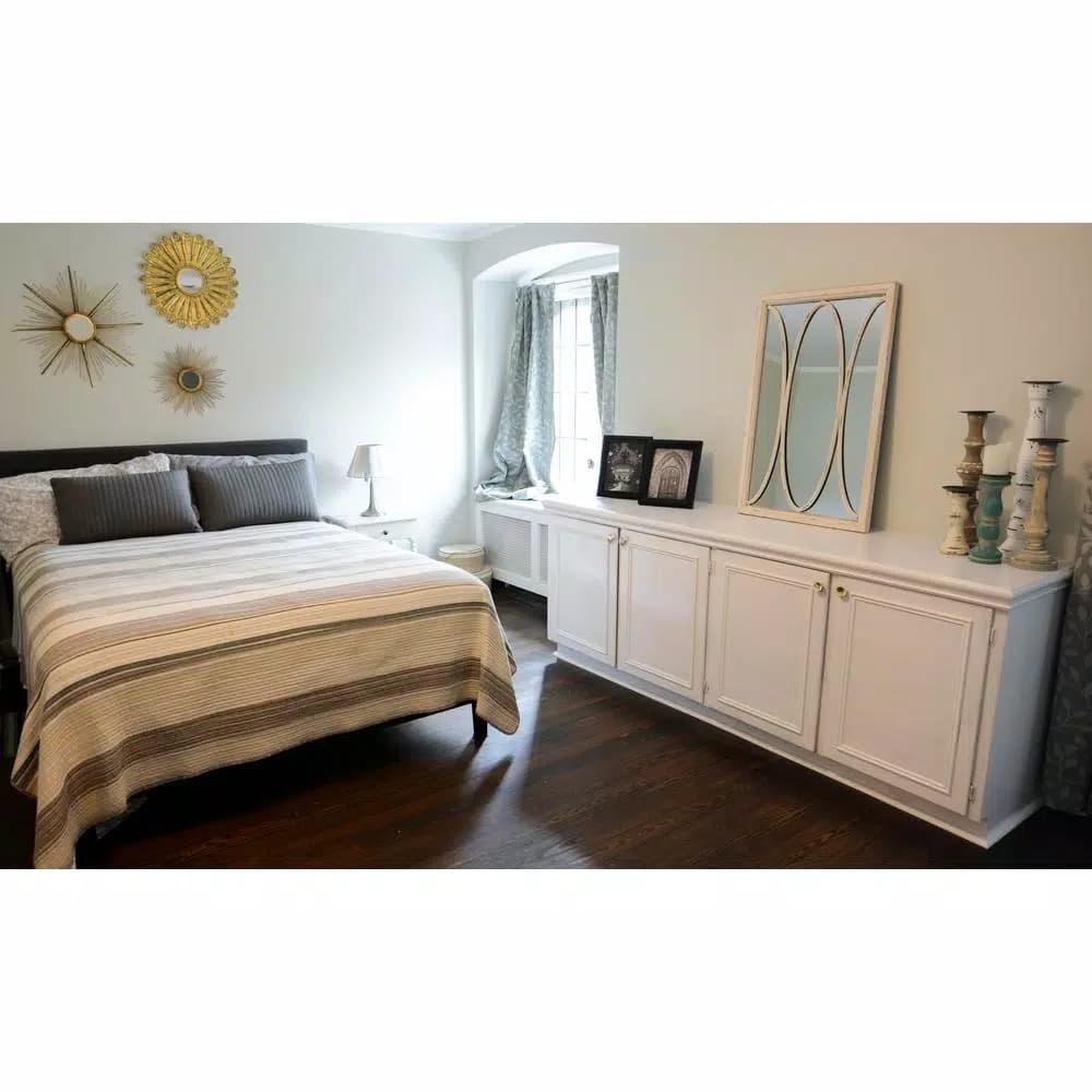 Unbranded Opal Distressed White Wood Framed Wall Mirror - 36 in. x 22 in. Rectangle