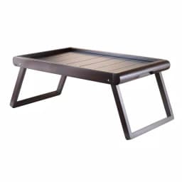 Winsome Elise Bed Tray with U-Leg Design and Wainscoting Top, Dark Espresso thumbnail 1