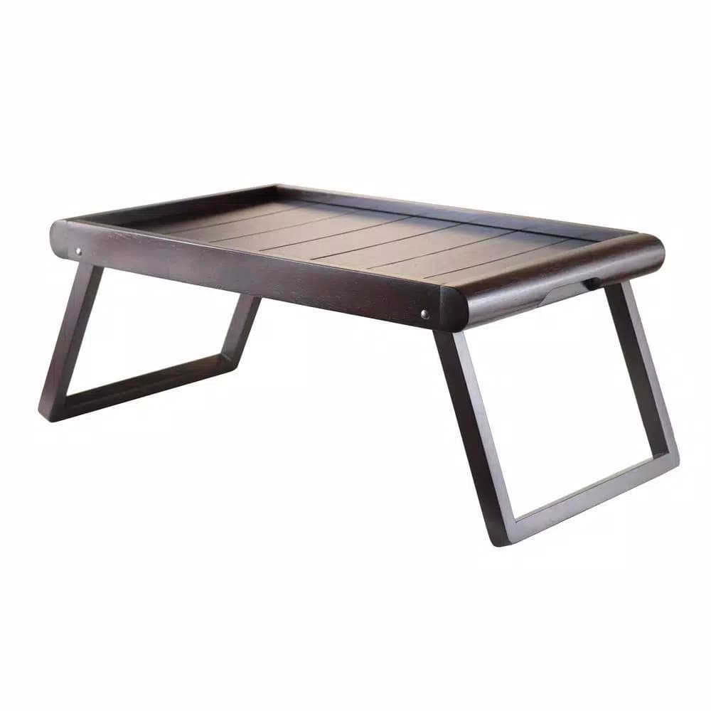 Winsome Elise Bed Tray with U-Leg Design and Wainscoting Top, Dark Espresso