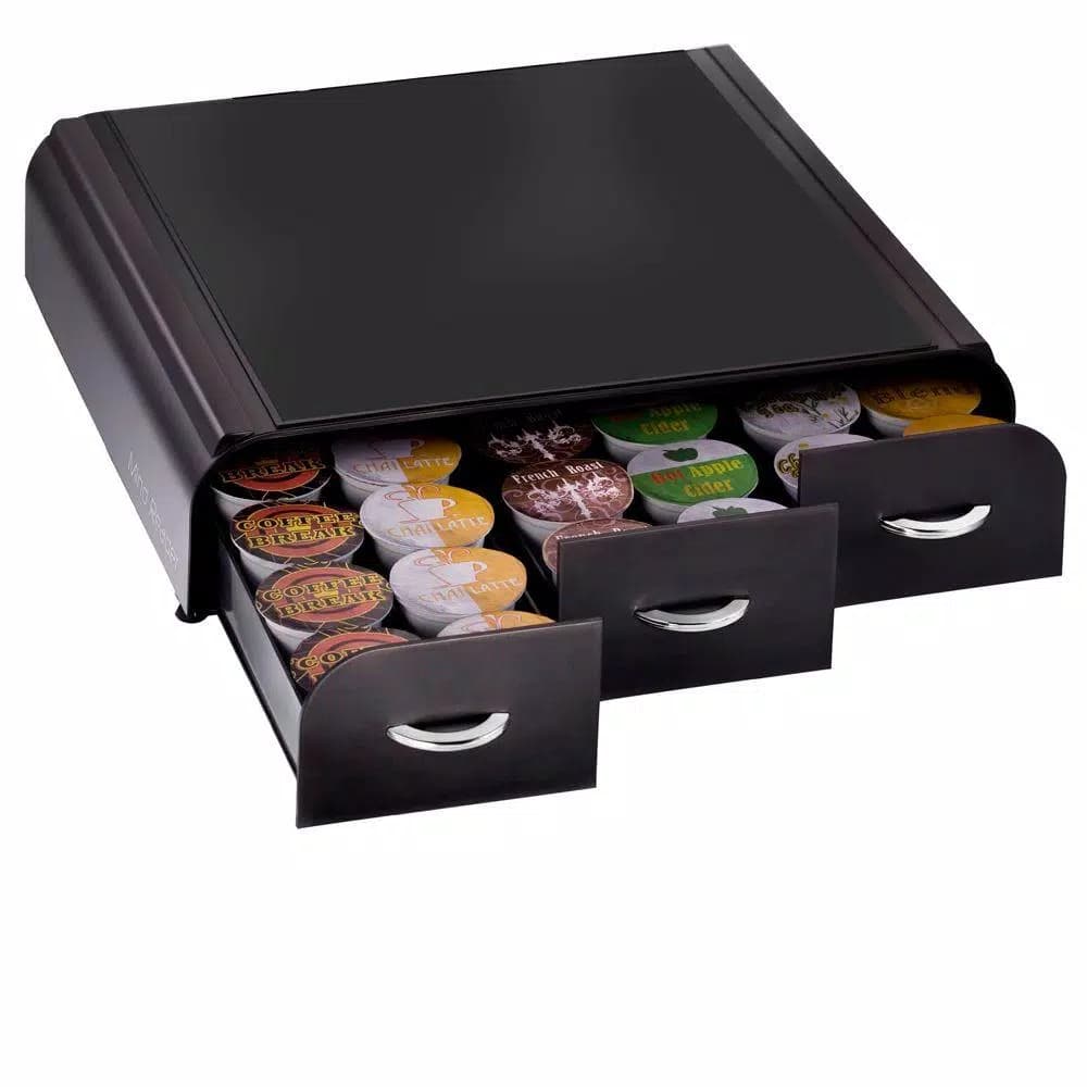 Mind Reader Anchor 36-Capacity K-Cup Storage Drawer - Black Coffee Pod Organizer with Heat-Resistant Top