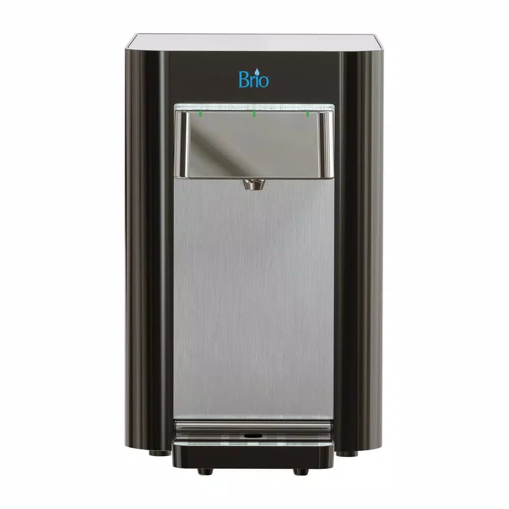 Brio Tri-Temp 2-Stage Countertop Bottleless Water Cooler with UV Self-Cleaning, Black