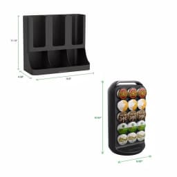 Mind Reader 2-Piece Coffee Pod Carousel and Condiment Organizer Set, Black thumbnail 7