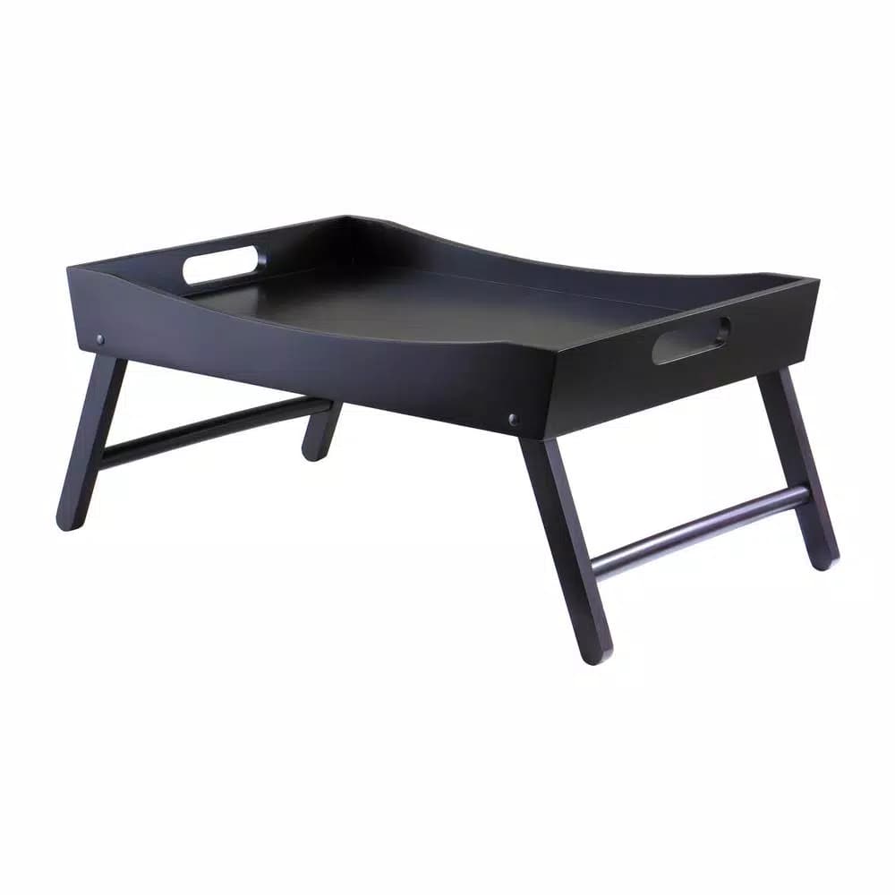 Winsome Benito Wood Bed Tray with Curved Top and Foldable Legs, Dark Espresso Finish