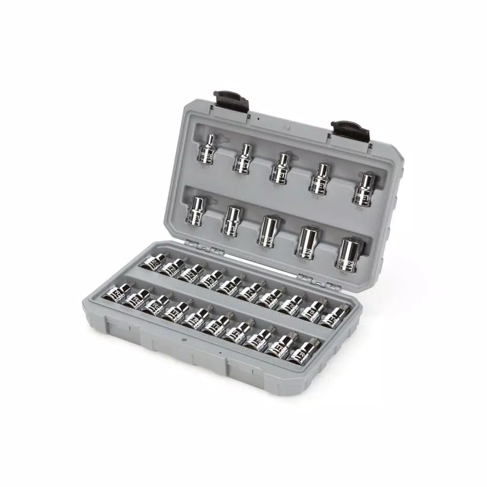 TEKTON 1/2 Inch Drive Torx, Tamper-Resistant Torx & External Star Socket Set, 30-Piece