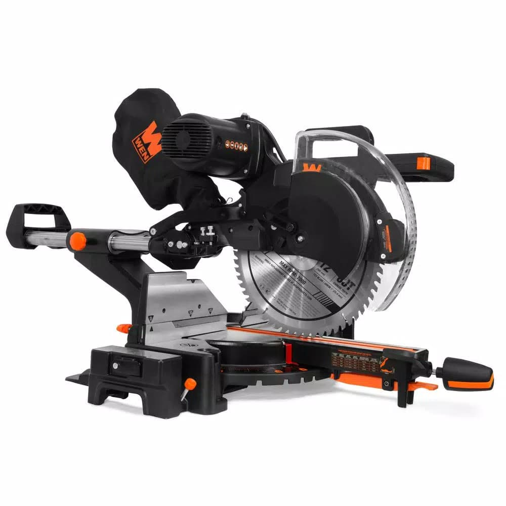 WEN 12 in. Dual Bevel Sliding Compound Miter Saw with Laser and LED Light, 15 Amp