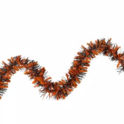 Northlight 50 ft. Orange and Black Halloween Tinsel Garland - Unlit thumbnail 1