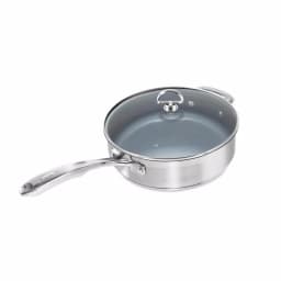 Chantal Induction 21 Steel 10 in. Stainless Steel Ceramic Nonstick Skillet with Glass Lid, Brushed Stainless Steel thumbnail 5