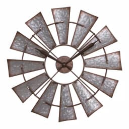 La Crosse Clock 22 in. Metal Windmill Quartz Wall Clock - Rustic Farmhouse Decor thumbnail 2