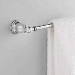 MOEN Kingsley 24 in. Chrome Towel Bar, Modern Glam Single Towel Bar thumbnail 2