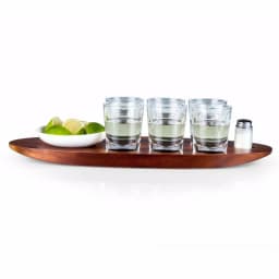 Picnic Time Cantinero Acacia Wood Shot Glass Serving Tray Set - 9 Piece thumbnail 6