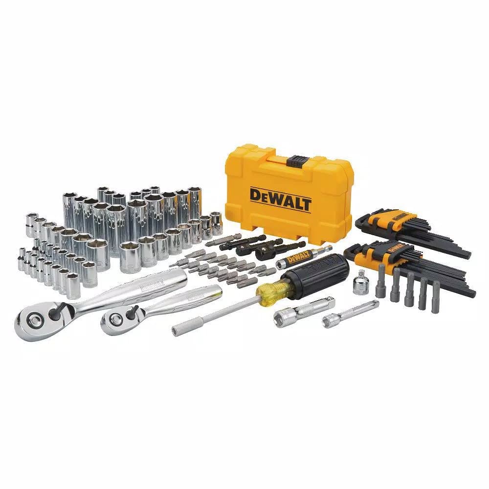 DEWALT 108-Piece 1/4 in. and 3/8 in. Drive Polished Chrome Mechanics Tool Set