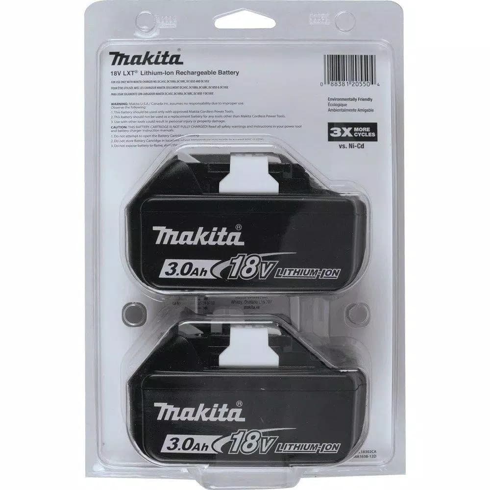 Makita 18V LXT 3.0Ah Lithium-Ion Battery 2-Pack