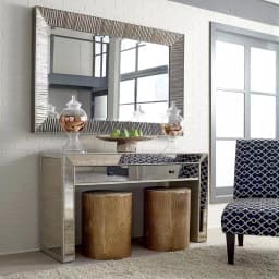 Unbranded Howard Elliott Tennessee Large Rectangle Modern Accent Mirror, Bright Nickel (60 x 40 in.) thumbnail 1