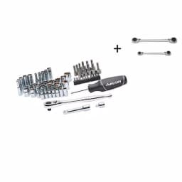 Husky 67-Piece Mechanics Tool Set with 2-Piece Metric Quad Drive Ratcheting Wrench Set thumbnail 1