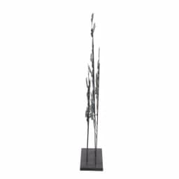 LITTON LANE Iron Metal Turquoise Ginkgo Leaves Sculpture with Gold Outline and Rectangular Base thumbnail 2