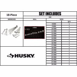 Husky 18-Piece Master Metric Ratcheting Wrench Set thumbnail 8