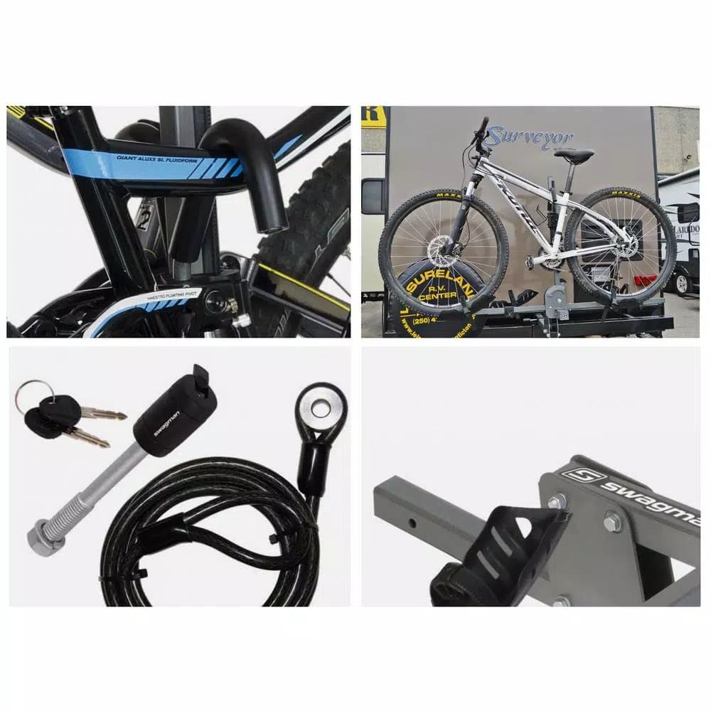 Swagman Dispatch Premiere 2-Bike Platform RV Hitch Rack - Gray and Black