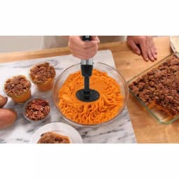 Ovente 6-Speed Hand Blender Potato Masher Attachment, Black thumbnail 3