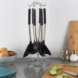 Classic Cuisine 7-Piece Stainless Steel and Silicone Kitchen Utensil Set with Holder thumbnail 7