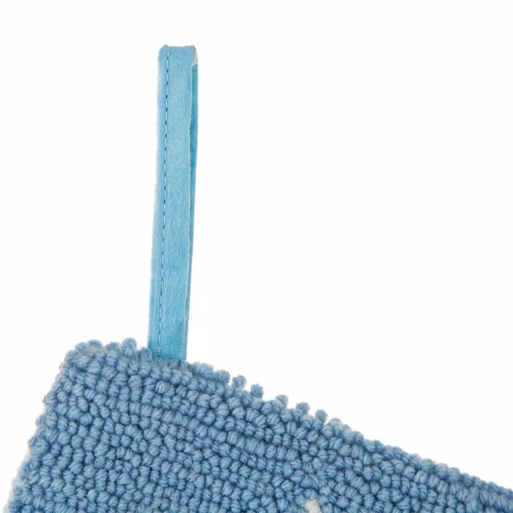 Glitzhome 19 in. Hooked Starfish Christmas Stocking, Nautical Blue Ocean Theme