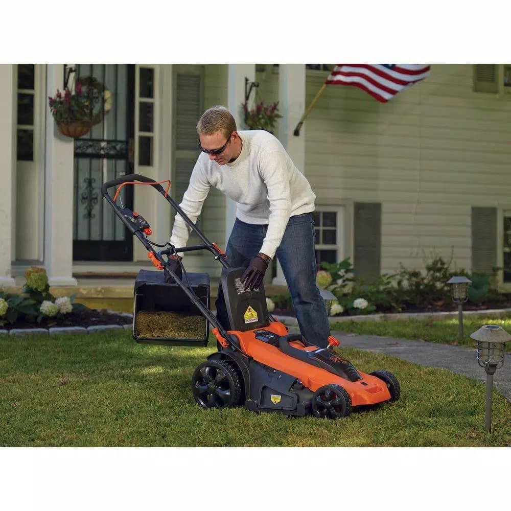 BLACK+DECKER 20 in. 40V MAX Cordless Walk Behind Push Lawn Mower with (2) 2.5 Ah Batteries and Charger