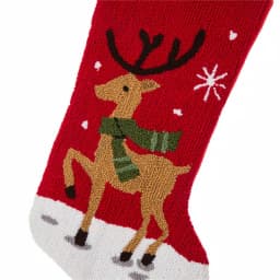 Glitzhome 20 in. Reindeer Hooked Christmas Stockings, Polyester and Acrylic Handcrafted Decor (2-Pack) thumbnail 5