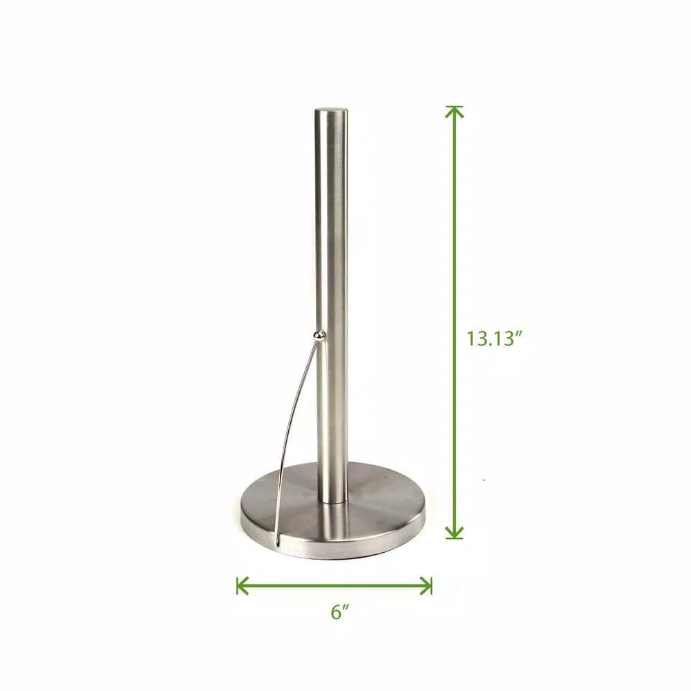 Mind Reader Stainless Steel Free Standing Paper Towel Holder - Heavy Base Silver