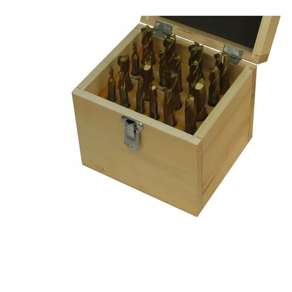 JET 20-Piece TiN Coated Double End Mill Set, Square End Type