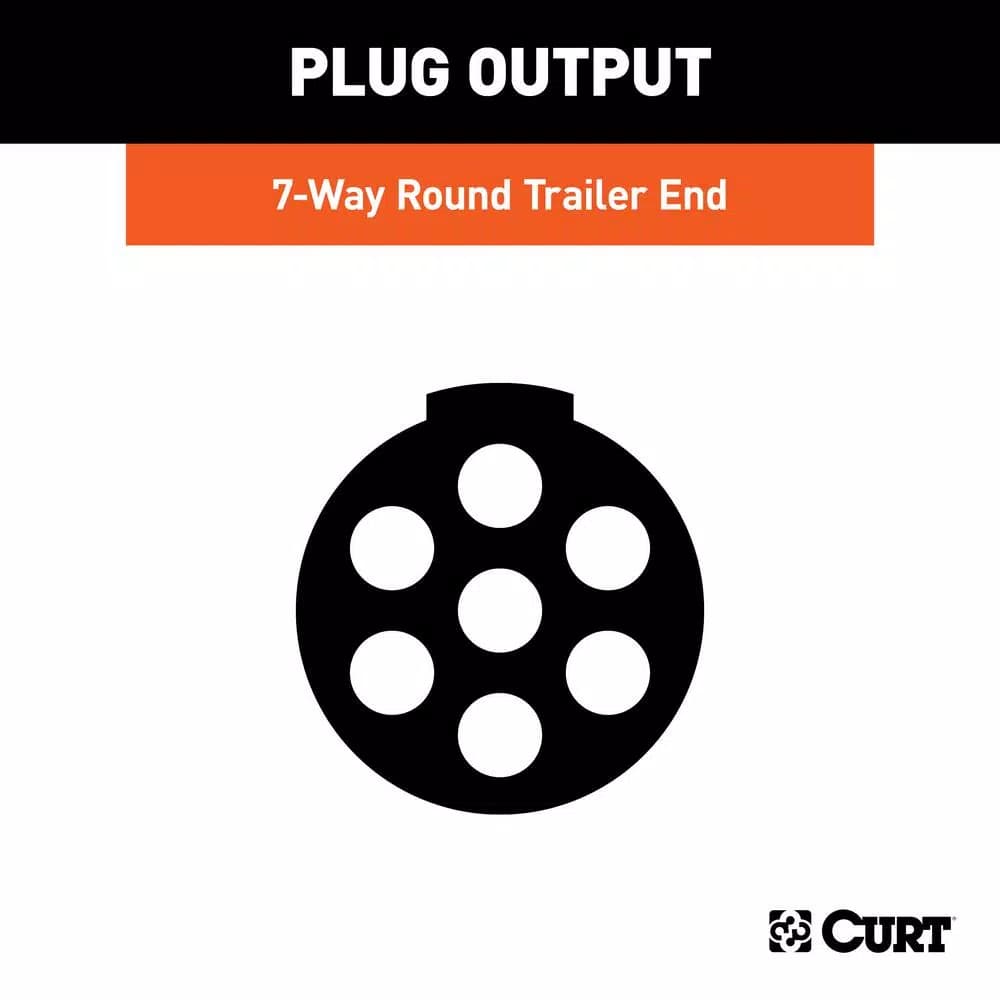 CURT 7-Way Round Trailer Connector Plug - Male End