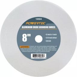 POWERTEC 8 in. White Aluminum Oxide 60 Grit Grinding Wheel, 5/8 in. Arbor thumbnail 1