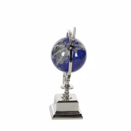 LITTON LANE Modern Reflections 14 in. Blue and Silver Decorative Aluminum and PVC Globe thumbnail 4