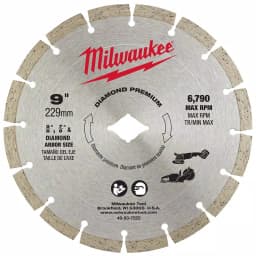 Milwaukee 9 in. Diamond Premium Segmented Blade for Concrete, Brick, and Stone thumbnail 1