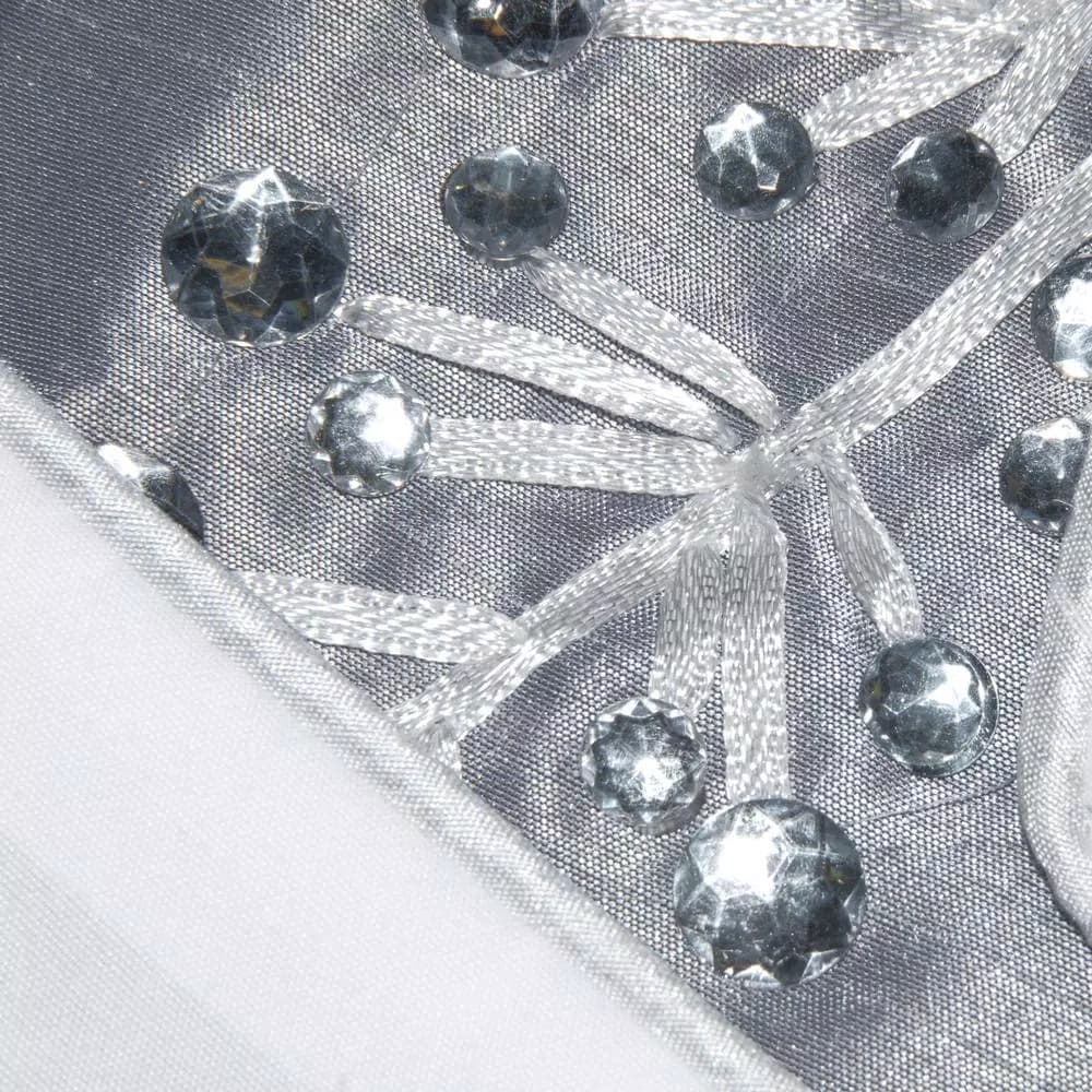 National Tree Company 42 in. Snowflake Design Christmas Tree Skirt with Embroidered Motifs