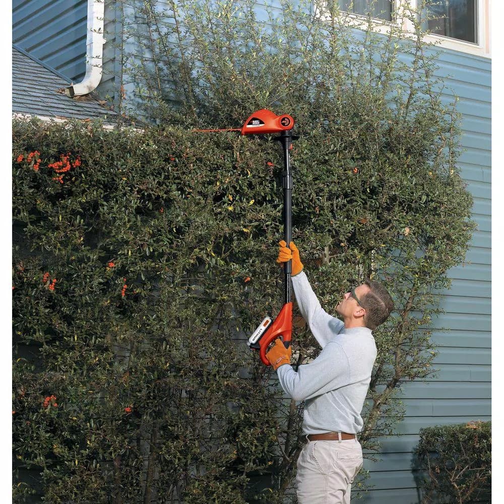 BLACK+DECKER 20V MAX Cordless Pole Hedge Trimmer with 1.5 Ah Battery and Charger