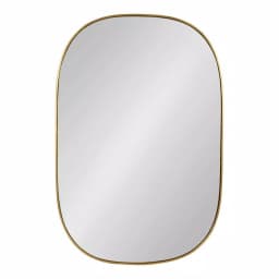 Kate and Laurel Caskill Art Deco Oval Wall Mirror, Gold Leaf Wood Frame, 23.75 x 35.5 in. thumbnail 2