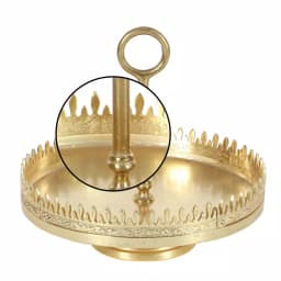 LITTON LANE Modern Reflections 13 in. Gold-Finished Aluminum Spiked Pedestal Tray Stand thumbnail 3